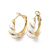 Ion Plating(IP) Enamel Croissant Hoop Earrings EJEW-Q704-07G-2