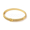 Brass Micro Pave Clear Cubic Zirconia Belt Hinged Bangles for Women BJEW-S147-16G-2