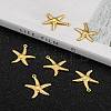 Starfish/Sea Stars Brass Pendants KK-L134-11G-5