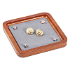Square Wood Jewelry Storage Tray with Microfiber Fabric Mat Inside ODIS-WH0030-37B-03-1