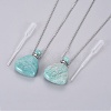 Natural Amazonite Openable Perfume Bottle Pendant Necklaces G-K295-A04-P-2