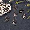 6Pcs 6 Styles Real 18K Gold Plated Brass Micro Pave Clear Cubic Zirconia Enamel Pendants ZIRC-SZ0001-36B-5