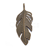 Tibetan Style Alloy Leaf Big Pendants X-PALLOY-A15448-AB-1