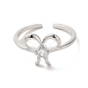 Brass Cubic Zirconia Solitaire Rings RJEW-R141-05P-2