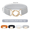 GOMAKERER 4Pcs 4 Colors Polyester Elastic Corset Belts with Alloy Ring Buckle AJEW-GO0001-40-2