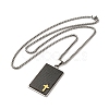 Cross Religion Tag 201 Stainless Steel Pendant Necklace with Iron Box Chains NJEW-D048-06MC-1