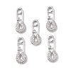 Brass Micro Pave Clear Cubic Zirconia Pendants KK-E068-VF261-4