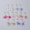 Glass Cluster Beads Dangle Ear Studs EJEW-JE03915-1