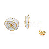 Spray Painted Brass Stud Earring Findings KK-N233-396-3