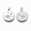 Brass Micro Pave Clear Cubic Zirconia Pendants X-KK-R133-012P-NF-2