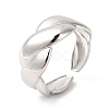 Non-Tarnish 304 Stainless Steel Twist Rope Shape Open Cuff Ring for Women RJEW-E063-06P-1