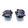 Rack Plating Rainbow Color Alloy European Beads PALLOY-S180-328-2