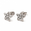 Crystal Rhinestone Star Stud Earrings EJEW-C004-14P-1