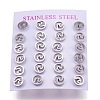 Tarnish Resistant 304 Stainless Steel Stud Earrings EJEW-N045-01P-2