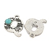 Synthetic Turquoise & Alloy Pendants PALLOY-H146-01AS-Q-2