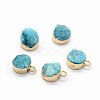 Natural Druzy Quartz Charms G-P396-07G-02-1