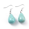 Synthetic Turquoise Dangle Earrings EJEW-P143-C09-1