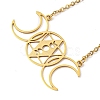201 Stainless Steel Triple Moon Goddess Pendant Necklace with Cable Chains NJEW-Q317-36G-2