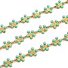 Golden Brass Enamel Link Chain CHC-H103-08C-G-1