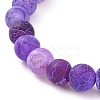 7Pcs 7 Color Natural Weathered Agate(Dyed) & Synthetic Moonstone Round Beaded Stretch Bracelets Set BJEW-JB09124-6