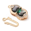 Brass Micro Pave Clear Cubic Zirconia Shell Hook and S-Hook Clasps KK-S388-27G-2