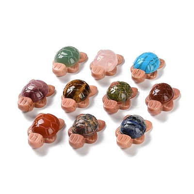 Mixed Gemstone & Natural Rhodonite Tortoise Beads G-G104-03-1