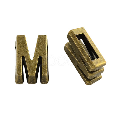 Tibetan Style Alloy Letter Slide Charms X-TIBEB-Q055-13AB-NR-1