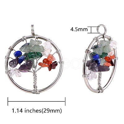 8Pcs 8 Style Mixed Gemstone Pendants G-SZ0001-38-1