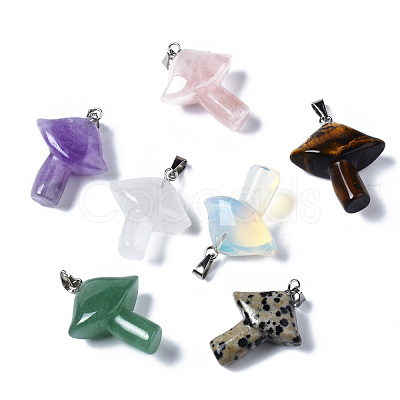 Natural Mixed Gemstone Pendants G-R480-02-1