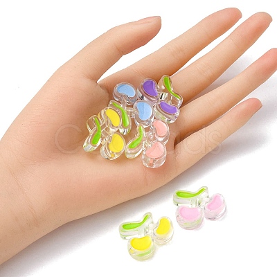 10Pcs 5 Colors Transparent Acrylic Enamel Beads TACR-YW0001-73-1