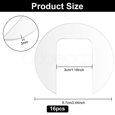 BENECREAT 16Pcs Acrylic Blank Tumbler Topper TACR-BC0001-14-1