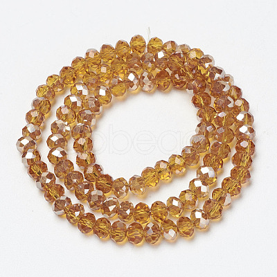 Electroplate Glass Beads Strands EGLA-A034-T1mm-K08-1