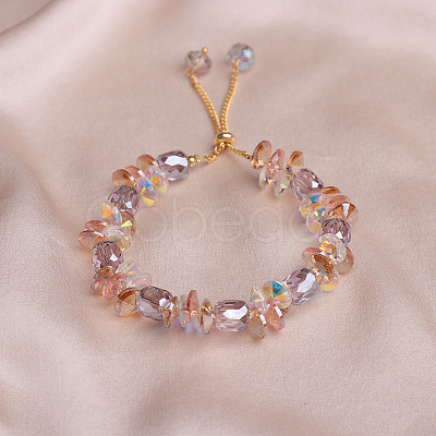 Chic Faceted Glass Adjustable Slider Bracelets for Women's Fashion Accessories AH7176-1