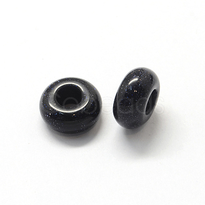 Synthetic Blue Goldstone European Large Hole Beads G-Q442-14-1