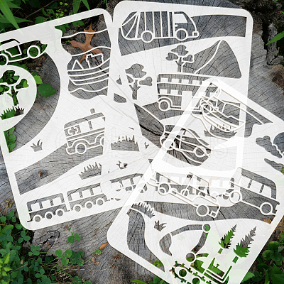 3Pcs 3 Styles PET Hollow Out Drawing Painting Stencils DIY-WH0394-0109-1