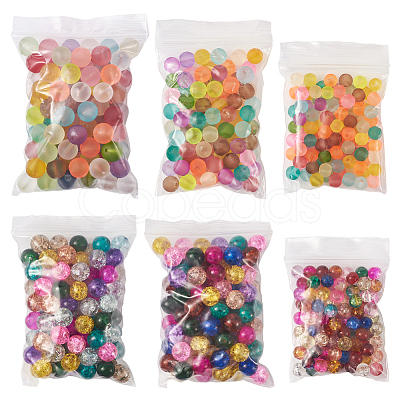 Transparent Frosted Glass Beads and Transparent Crackle Glass Beads CCG-CD0001-01-1