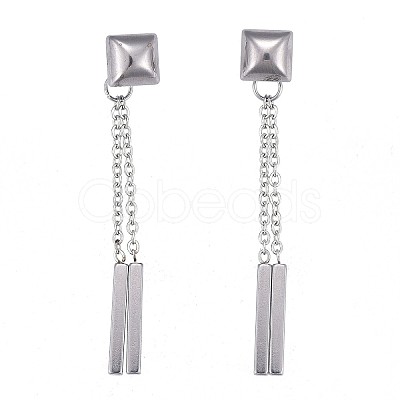 304 Stainless Steel Chain Tassel Earrings EJEW-I248-43-1