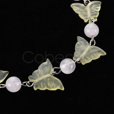 Butterfly Natural New Jade Beaded Bracelets for Girl Women BJEW-S145-002A-1