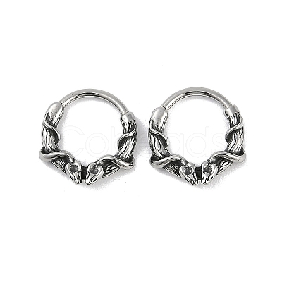 Snake 316 Surgical Stainless Steel Hoop Earrings EJEW-G416-20AS-1