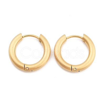 Ion Plating(IP) Frosted 304 Stainless Steel Huggie Hoop Earrings for Women EJEW-C096-32B-G-1