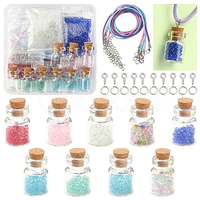 DIY Wish Bottle Necklace Making Kit DIY-YW0006-52-1