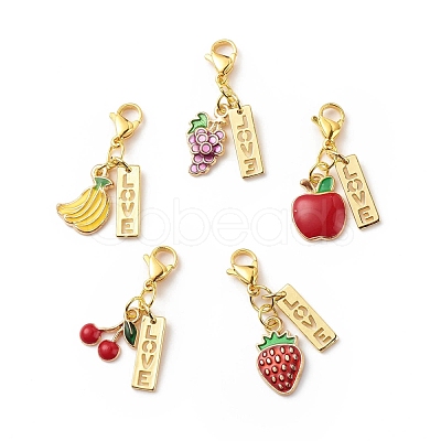 Alloy Enamel Fruit Pendant Decorations HJEW-JM00713-02-1