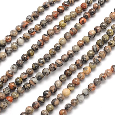 Natural Silver Crazy Lace Agate Round Beads Strands G-N0166-34-4mm-1