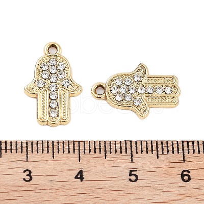 UV Plating Alloy Rhinestone Pendants ALRI-N058-02KCG-1