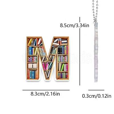 Acrylic Letter Shaped Book Shelf Pendant Decorations PW-WG0114B-13-1