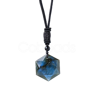 Natural Labradorite Star Pendants PW-WG15EE0-03-1