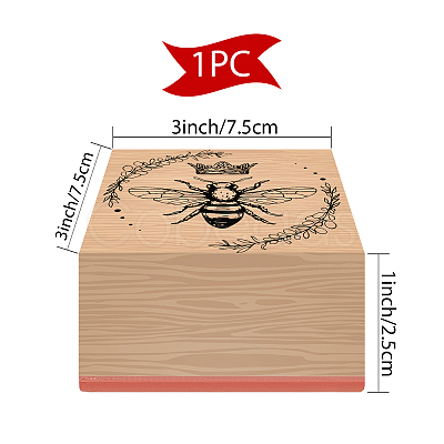 CRASPIRE 1Pc Beechwood Stamps & 1Pc Resin Stamp Sheet DIY-CP0007-96H-1