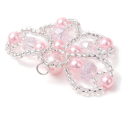 Seed Beads & Glass Pearl Beaded Charms PALLOY-MZ00336-1