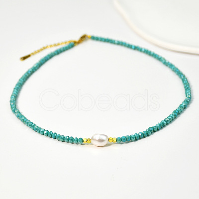 Natural Freshwater Pearl & Glass Beaded Necklaces for Women AC5368-3-1