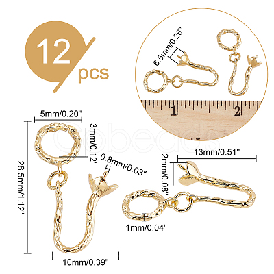 DICOSMETIC 12Pcs Brass Pendant Bails FIND-DC0002-18-1